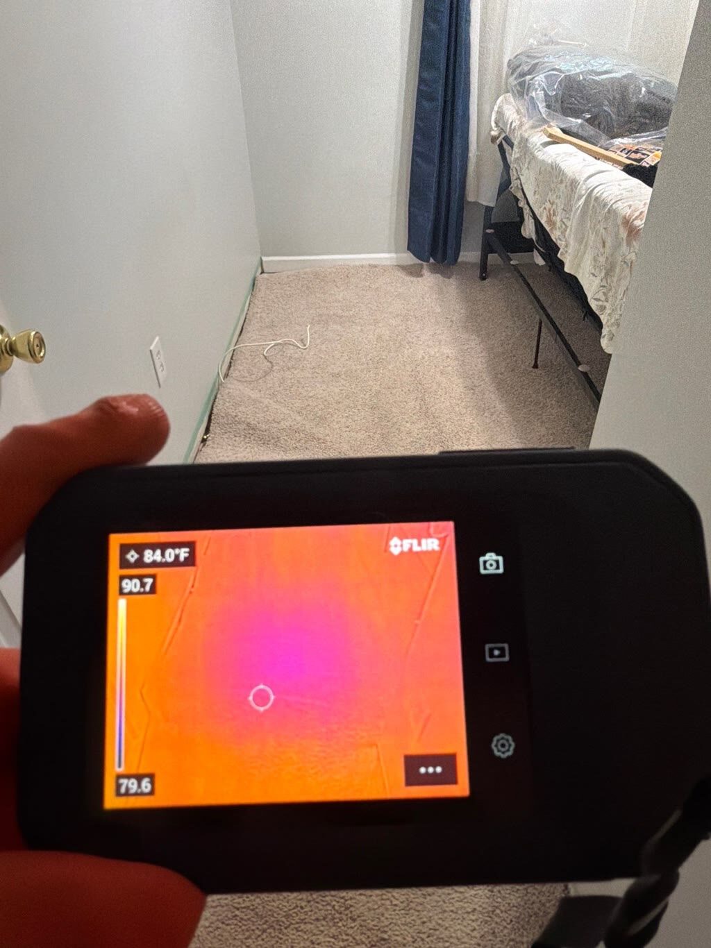 FLIR thermal verification of dried carpet and subfloor, Woodbridge, VA