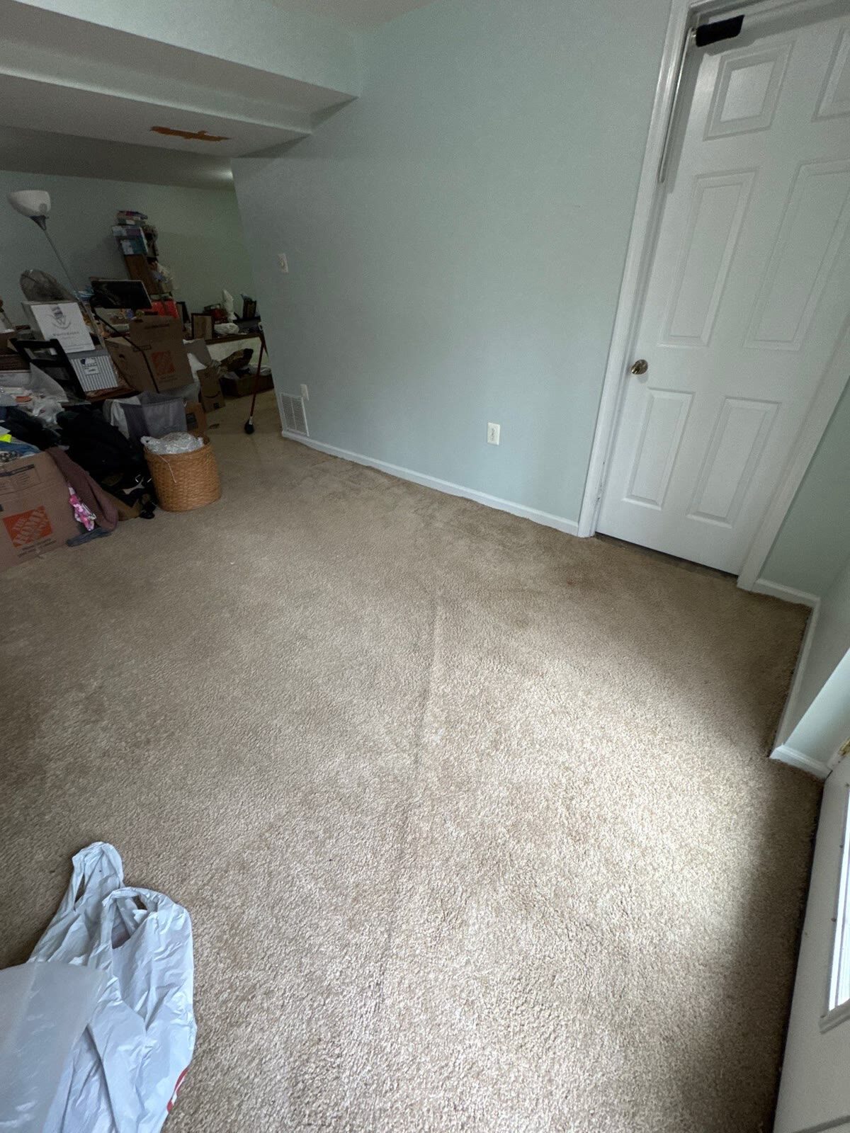 Dried, cleared room with belongings protected in place, Woodbridge VA