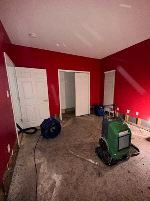 air mover and dehumidifier drying a room, Manassas VA