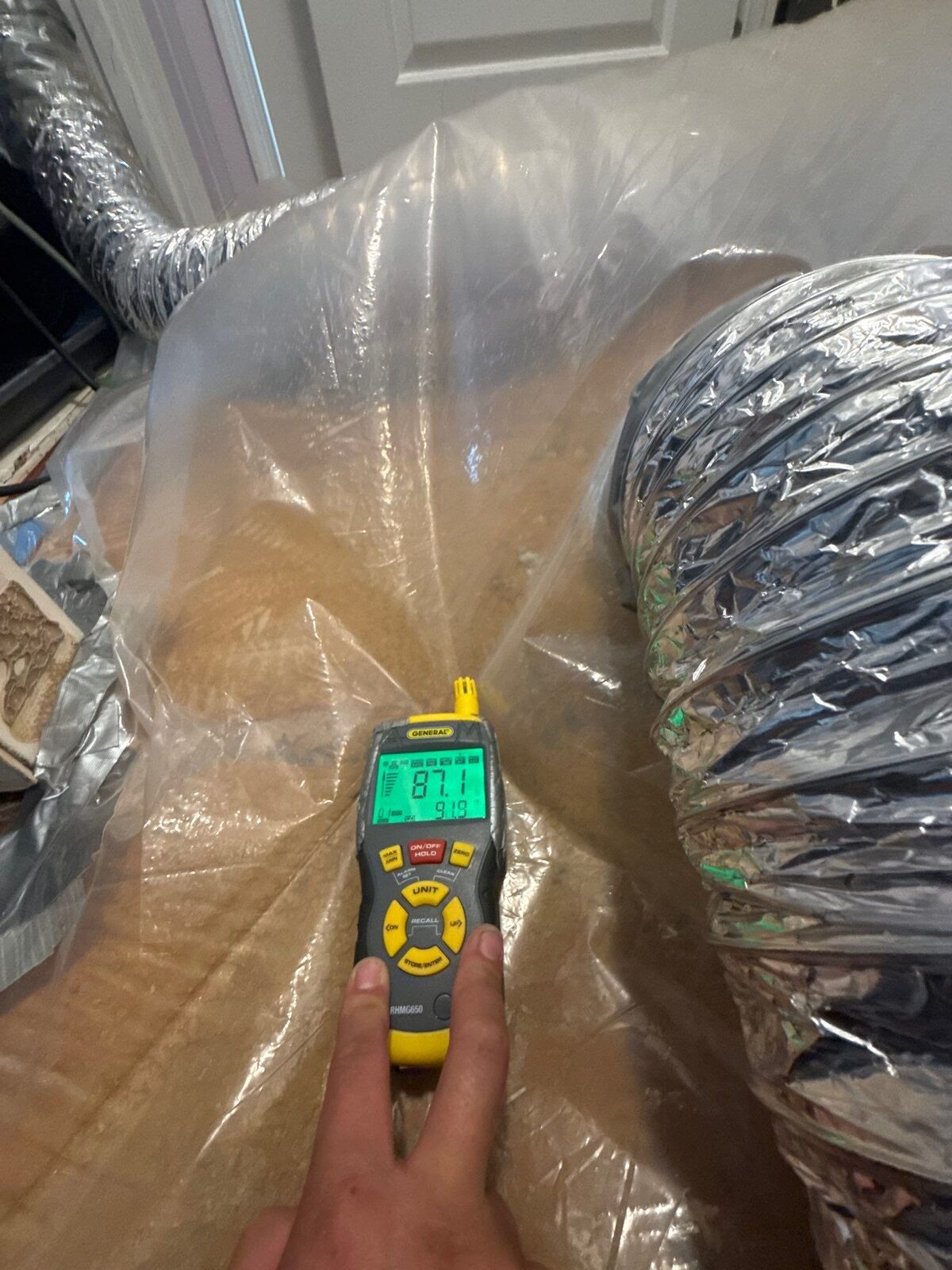 containment and flex-duct structural drying setup, Arlington VA