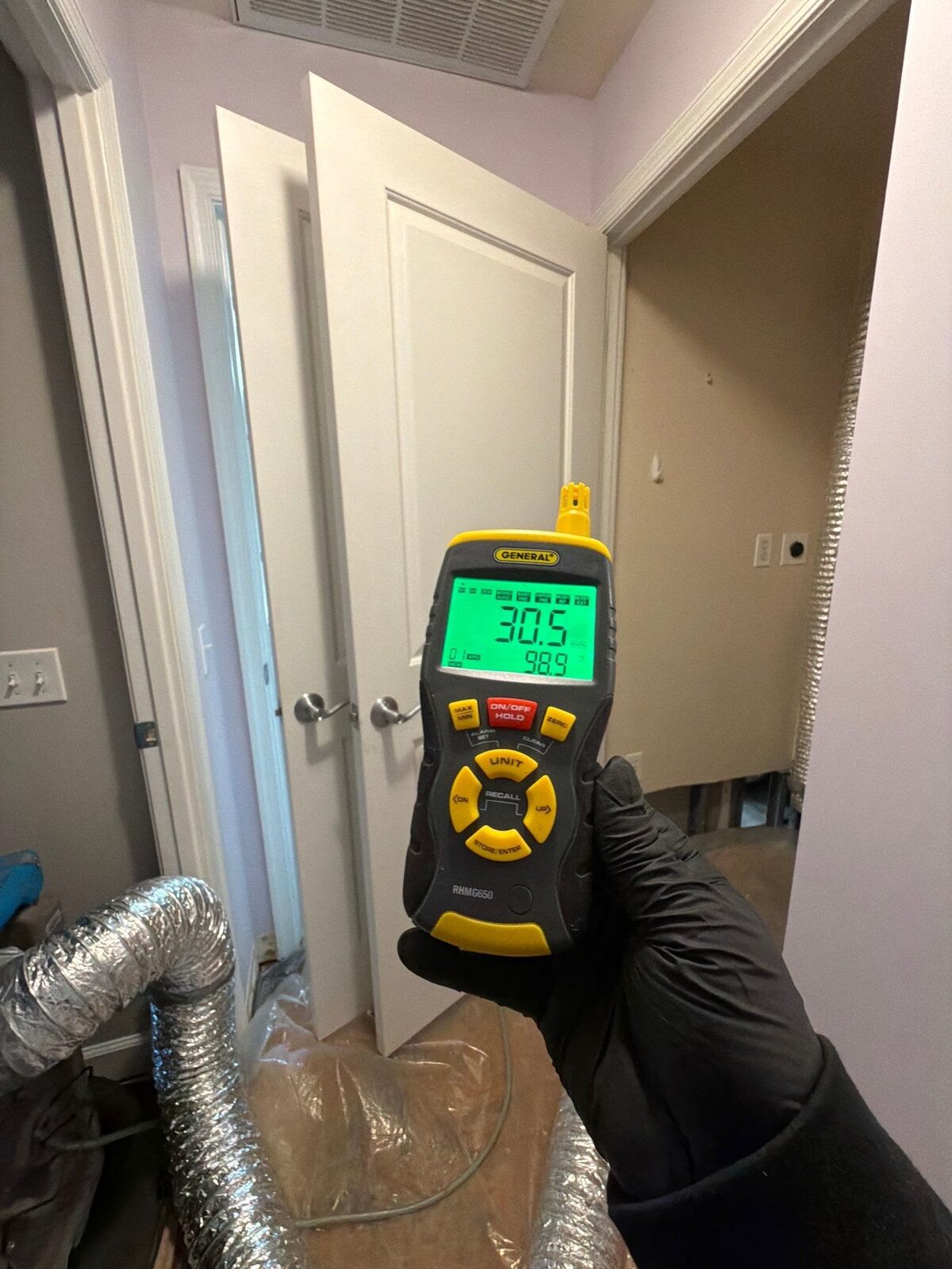 daily moisture monitoring during structural drying, Arlington VA