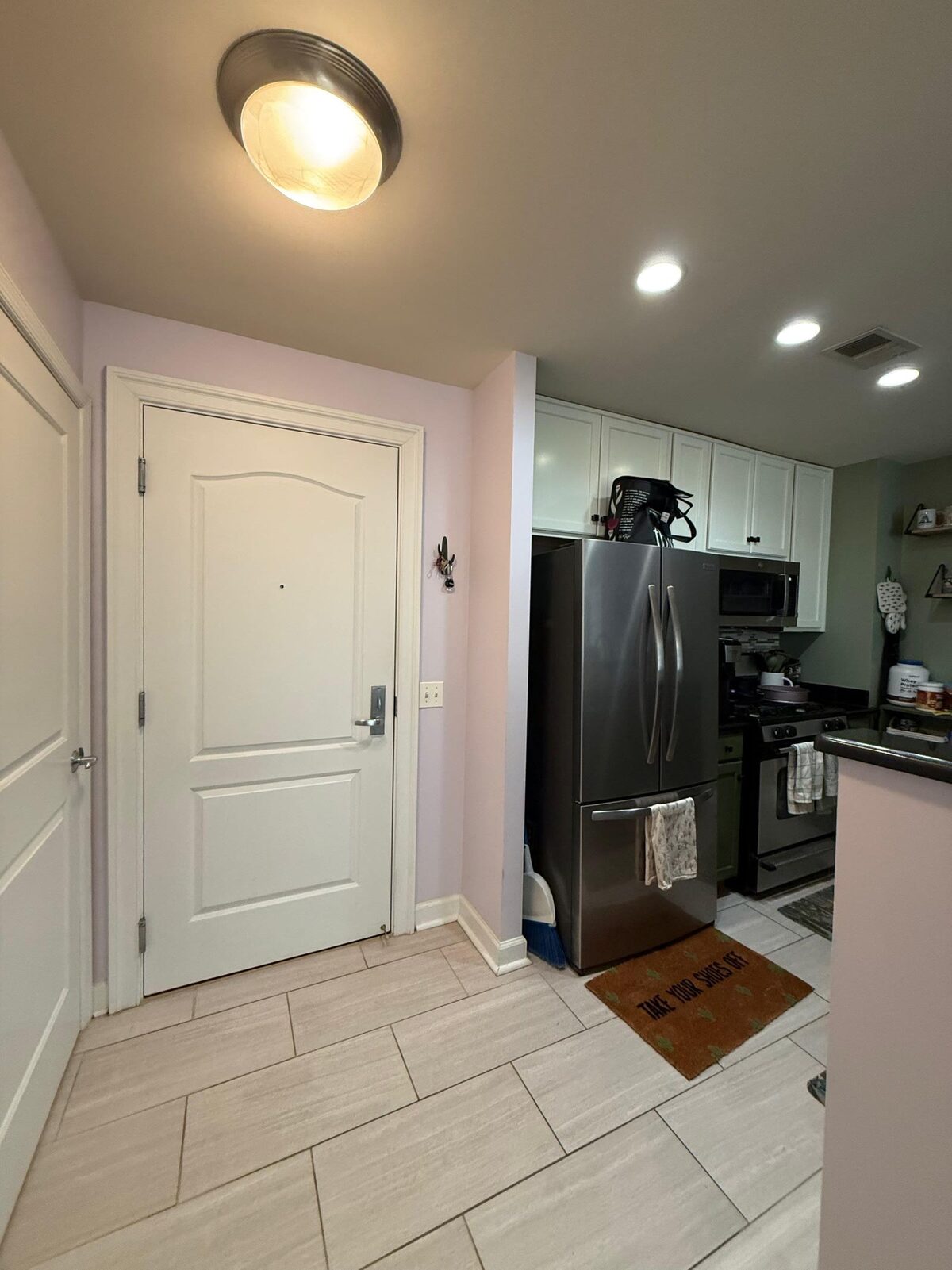 bright restored hallway leading to the kitchen, Arlington VA